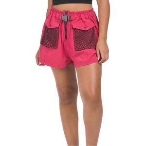 Free People Movement Adventure Shorts in Lovestruck Pink Buckle Mesh Size M